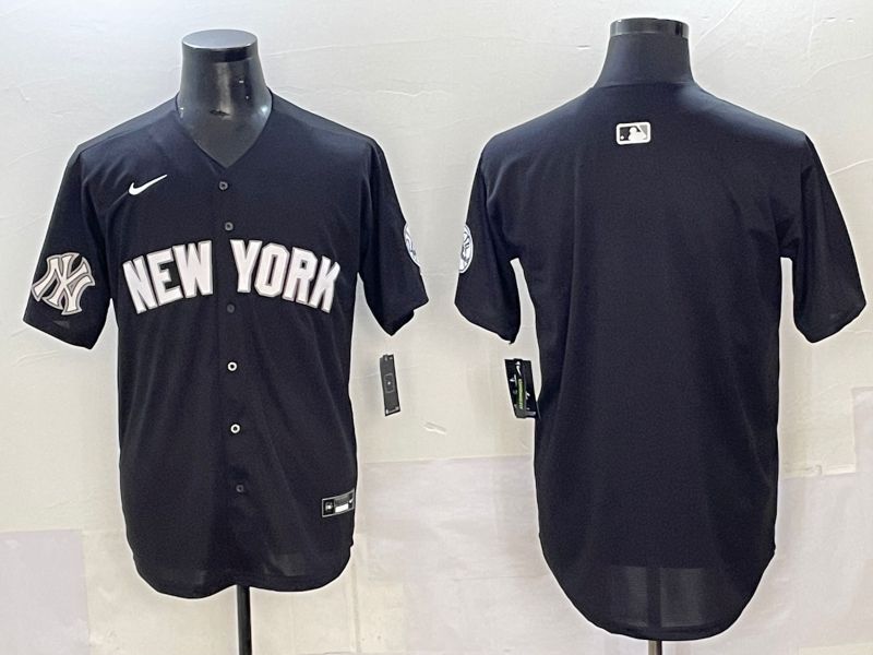 Men 2025 New York Yankees Blank Black Nike MLB Jersey style 003->new york yankees->MLB Jersey